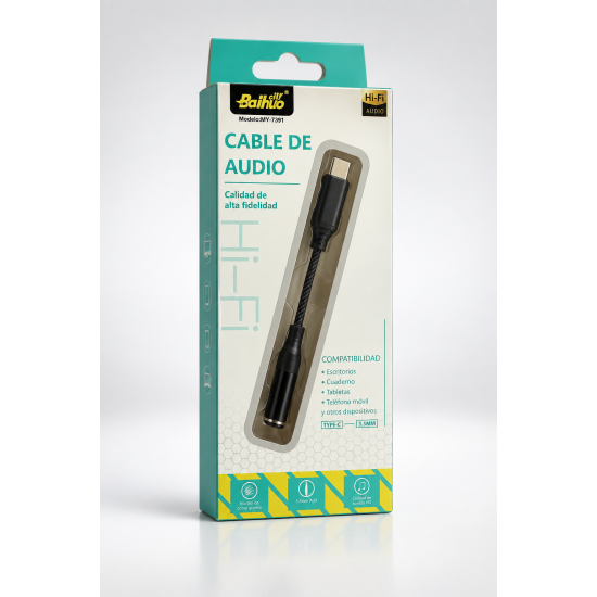 Bathlo City MY-7391 USB Type-C σε 3.5mm Audio Adapter Καλώδιο Ήχου Hi-Fi – Μαύρο