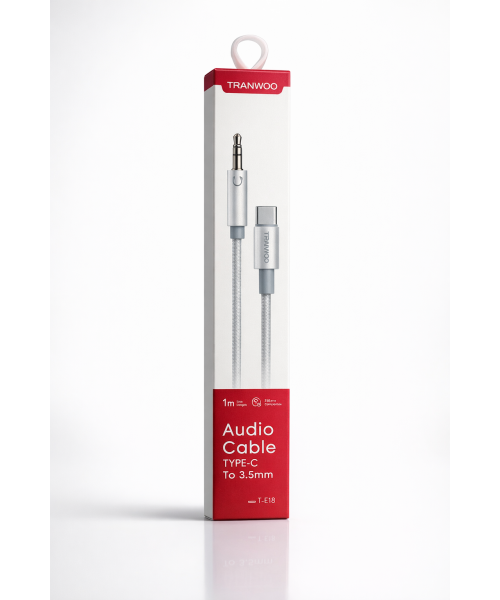 Καλώδιο Ήχου T-E18 USB-C σε 3.5mm TRANYCO 1m – Υψηλής Ποιότητας