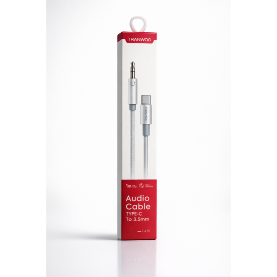 Καλώδιο Ήχου T-E18 USB-C σε 3.5mm TRANYCO 1m – Υψηλής Ποιότητας