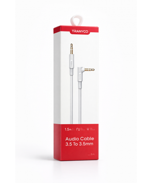 Καλώδιο Ήχου AUX TRANYCO T-E4 3.5mm σε 3.5mm – 1.5m (Λευκό)
