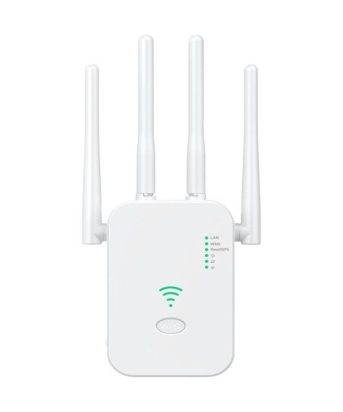 WiFi signal booster, long-range Internet for home coverage up to 10,000 sq. m.Black