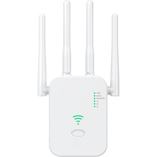 Ενισχυτής σήματος επέκτασης WiFi, Internet μεγάλης εμβέλειας για οικιακή κάλυψη έως 10.000 τετ.-Μαύρο