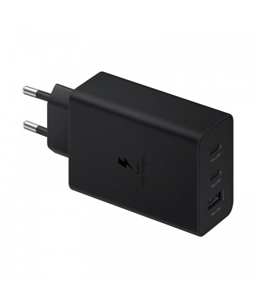 Fast Travel Charger 65W 2xType C & USB Black