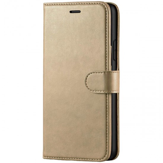 Δερμάτινη θήκη Flip Slim Book Wallet για P 30 lite-Χρυσό