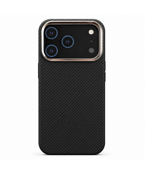 Black Carbon Fiber Phone Case with Enhanced Camera Protection iphone 17 pro max