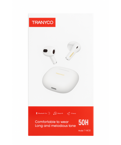 TRANYCO T-M2 True Wireless Earbuds με ANC & ENC 2.0 - Λευκά