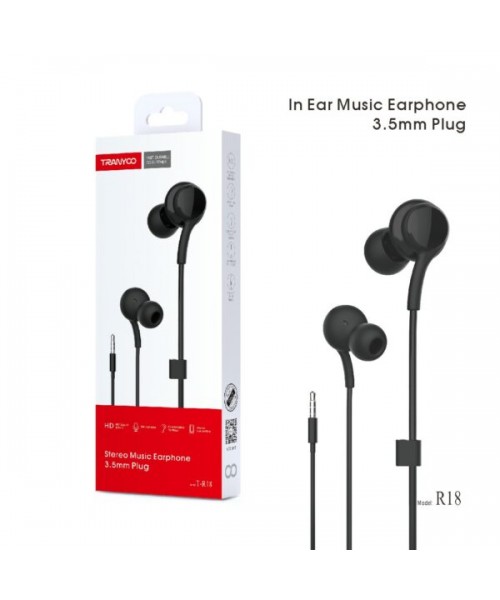 Ενσύρματα Ακουστικά In-Ear TRANYOO R18 με Βύσμα 3.5mm – Μαύρα