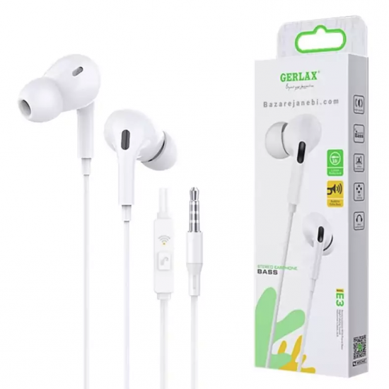 Gerlax E3 Ενσύρματα Ακουστικά In-Ear με Μικρόφωνο 3,5mm – Λευκά
