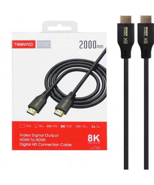 TRANYOO T-G2 Καλώδιο HDMI 2.1 8K 60Hz HDMI σε HDMI – 2m Μαύρο