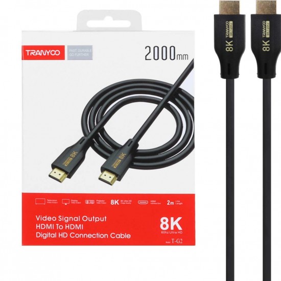 TRANYOO T-G2 Καλώδιο HDMI 2.1 8K 60Hz HDMI σε HDMI – 2m Μαύρο
