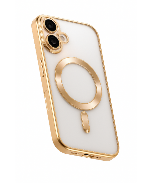 Obastyle Back Cover Θηκη Σιλικονης Με Τζαμακι Καμερας Και Magsafe (Iphone 16 )Χρυσό