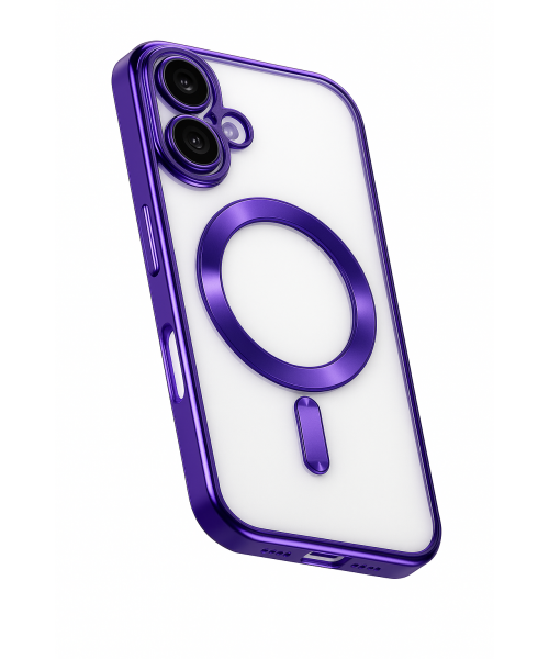 Obastyle Back Cover Θηκη Σιλικονης Με Τζαμακι Καμερας Και Magsafe (Iphone 16 )Μώβ