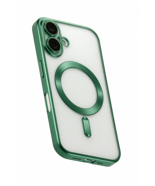 Obastyle Back Cover Θηκη Σιλικονης Με Τζαμακι Καμερας Και Magsafe (Iphone 16 )Πράσινο