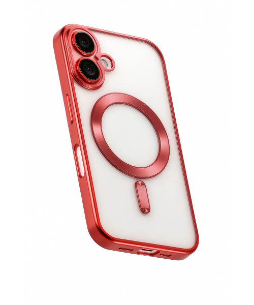 Obastyle Back Cover Θηκη Σιλικονης Με Τζαμακι Καμερας Και Magsafe (Iphone 16 )Κόκκινο