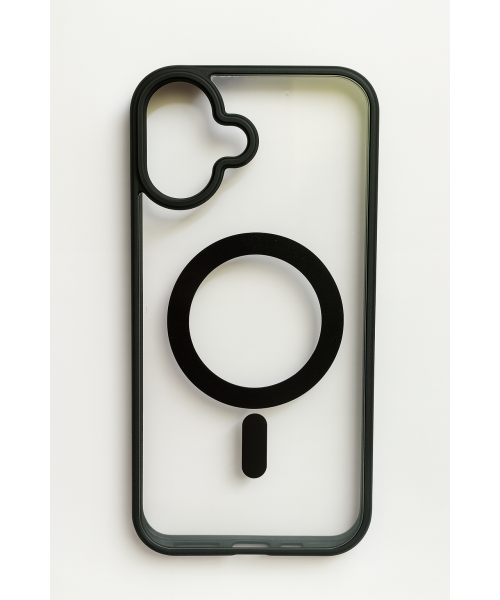 Διαφανής θήκη σιλικόνης με υποστήριξη MagSafe για iPhone 16 plus - Μαύρο