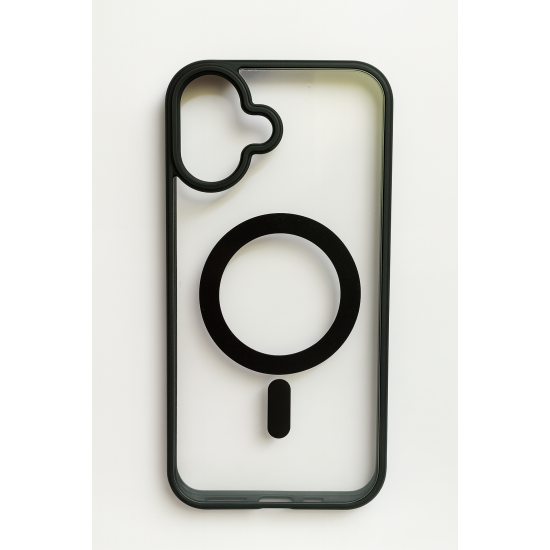 Διαφανής θήκη σιλικόνης με υποστήριξη MagSafe για iPhone 16 - Μαύρο Διαφανής θήκη σιλικόνης με υποστήριξη MagSafe για iPhone 16 - Μαύρο