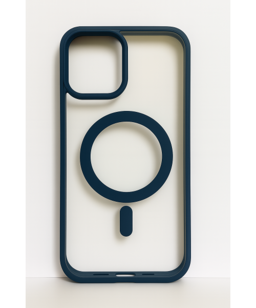 Διαφανής θήκη σιλικόνης με υποστήριξη MagSafe για iPhone 16 pro -Μπλέ