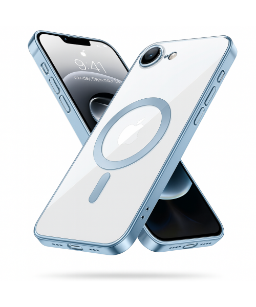Θήκη Σιλικόνης για iphone 16e Electro Back Cover Με Magsafe -Γαλάζιο