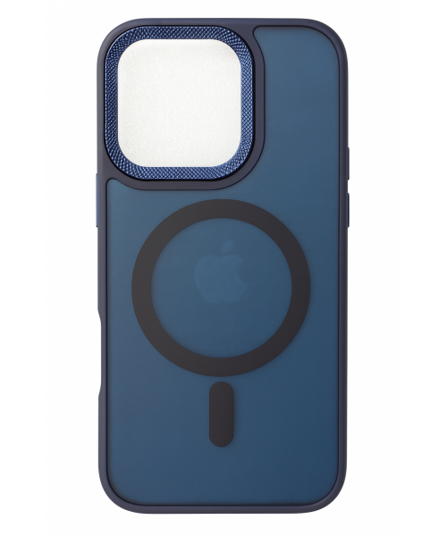 Θήκη Σιλικόνης με Υποδοχή MagSafe για iPhone  16 pro– Μπλέ Χρώμα με Μεταλλική Ενίσχυση Κάμερας