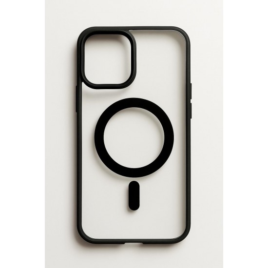 Διαφανής θήκη σιλικόνης με υποστήριξη MagSafe για iPhone 14 pro max - Μαύρο Διαφανής θήκη σιλικόνης με υποστήριξη MagSafe για iPhone 14 pro max - Μαύρο