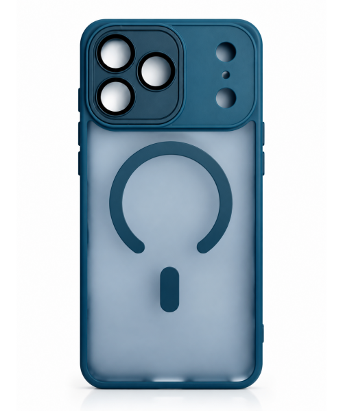 Θήκη iPhone 18 Pro Magnetic Ring – Μπλέ Διάφανη Προστατευτική Θήκη με MagSafe