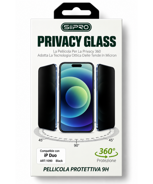Siipro Privacy Glass 9H Προστασίας Οθόνης για iPhone Duo
