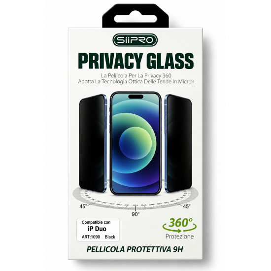 Siipro Privacy Glass 9H Προστασίας Οθόνης για iPhone Duo