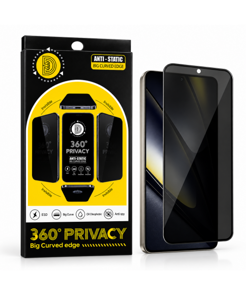 Privacy Tempered Glass 360° για Xiaomi Redmi Note 15 Pro – Full Cover Anti-Spy