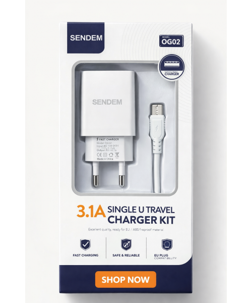 SENDEN OG02 – Φορτιστής Τοίχου USB Ταχείας Φόρτισης 3.1A Type c