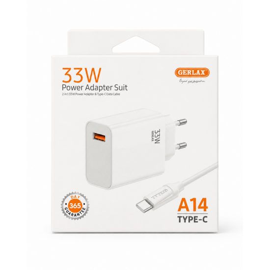 Φορτιστής GERLAX 33W Power Adapter Suit με Καλώδιο Type-C