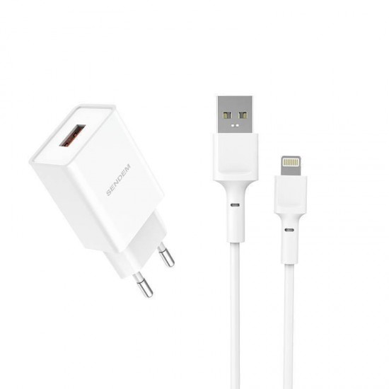 SENDEN OG02 – Φορτιστής Τοίχου USB Ταχείας Φόρτισης 3.1A - Lightning