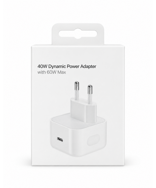 40W Dynamic Power Adapter με 60W Max – USB-C Φορτιστής Ρεύματος EU Plug Λευκό