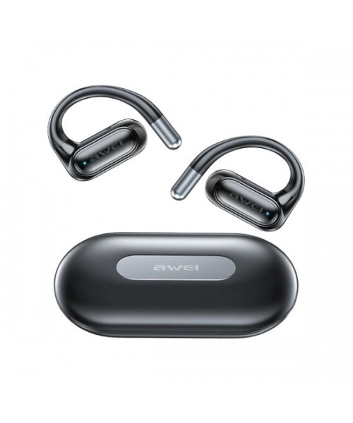 Awei T93 Open Ear Bluetooth Handsfree Ακουστικά με Αντοχή στον Ιδρώτα και Θήκη Φόρτισης Μαύρα