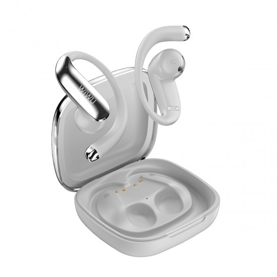 Wiwu Ai303 Earbud Bluetooth Handsfree Ακουστικά με Θήκη Φόρτισης Ασημί