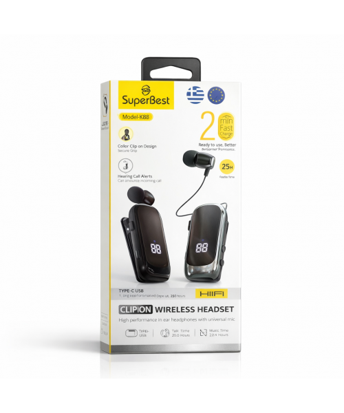 SuperBest K88 – Ασύρματα Ακουστικά με LED Οθόνη