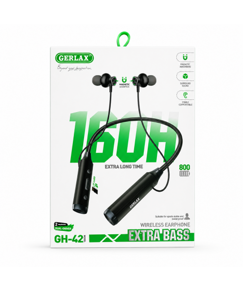 GERLAX GH-42 Ασύρματα Ακουστικά με Extra Bass – 160 Ώρες Διάρκεια Μπαταρίας
