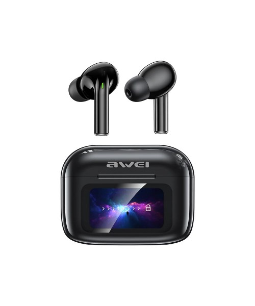 Awei TP29 ANC AI TWS Ασύρματα Ακουστικά Bluetooth με AI Μετάφραση, ANC & Smart Touch Οθόνη – Μαύρα