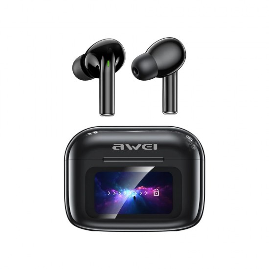 Awei TP29 ANC AI TWS Ασύρματα Ακουστικά Bluetooth με AI Μετάφραση, ANC & Smart Touch Οθόνη – Μαύρα