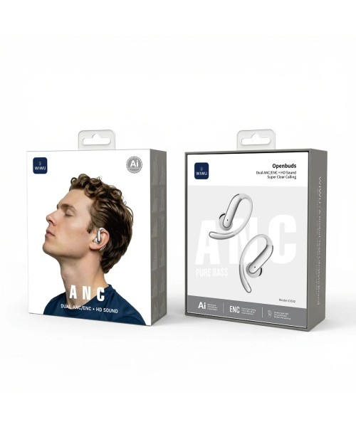 WiWU O502 Open Ear Clip Ασύρματα Bluetooth Ακουστικά με AI Translation – Beige / Rose Gold