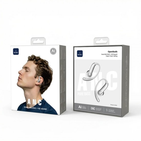 WiWU O502 Open Ear Clip Ασύρματα Bluetooth Ακουστικά με AI Translation – Beige / Rose Gold