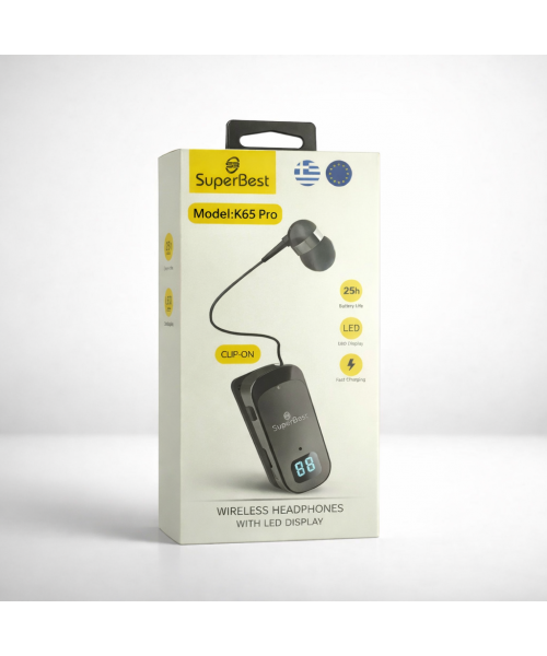 SuperBest K65 Pro – Ασύρματα Ακουστικά με LED Οθόνη