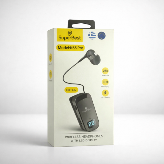 SuperBest K65 Pro – Ασύρματα Ακουστικά με LED Οθόνη