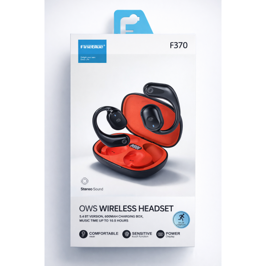 Fineblue F370 OWS Ασύρματα Bluetooth Ακουστικά με Θήκη Φόρτισης
