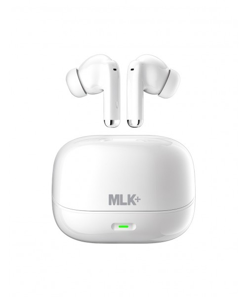 MLK+ X502 In-Ear Bluetooth Ακουστικά με AI Μετάφραση σε Πραγματικό Χρόνο, Bluetooth 5.4 & Θήκη Φόρτισης – Λευκό