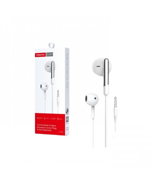 Tranyoo T-R11 3.5mm plug In-Ear Earphone -white