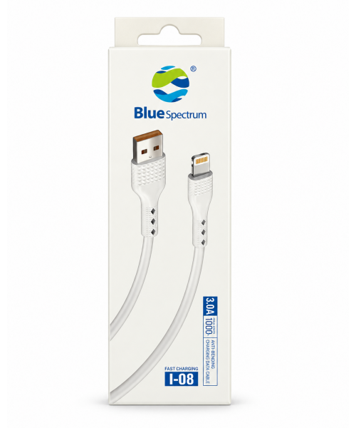 BlueSpectrum I-08 Καλώδιο USB-A σε Lightning Fast Charging 3A & Data 1m – Λευκό