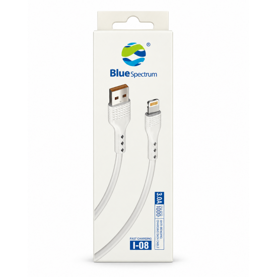 BlueSpectrum I-08 Καλώδιο USB-A σε Lightning Fast Charging 3A & Data 1m – Λευκό