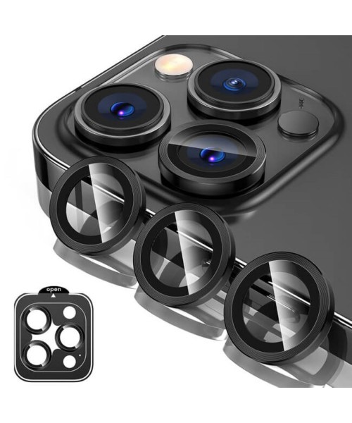  Προστασία Κάμερας Κινητών 3-σε-1 Tempered Glass For Iphone 16 Pro /16 Pro Max-Black