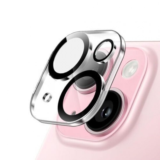 Πλήρης Κάλυψη 9H Γυαλί Κάμερας Διάφανο για iPhone 15/15 Plus