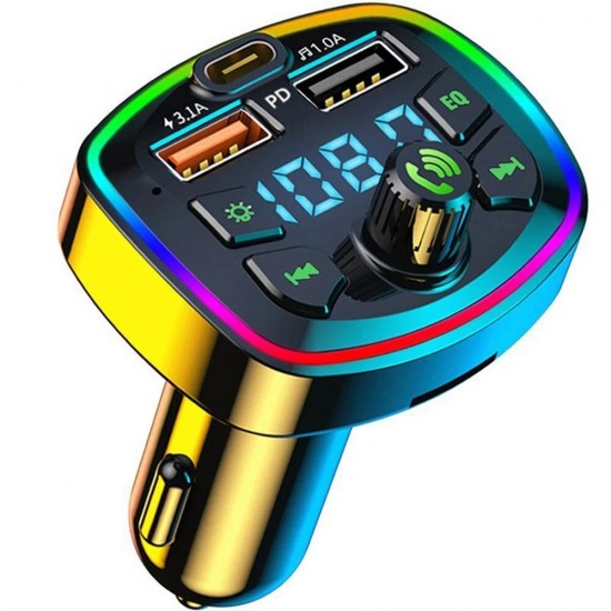 Car Bluetooth MY 7357 5.0 FM Transmitter Wireless Adapter Mic Audio Receiver 